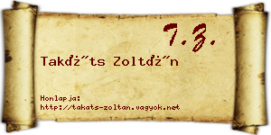 Takáts Zoltán névjegykártya